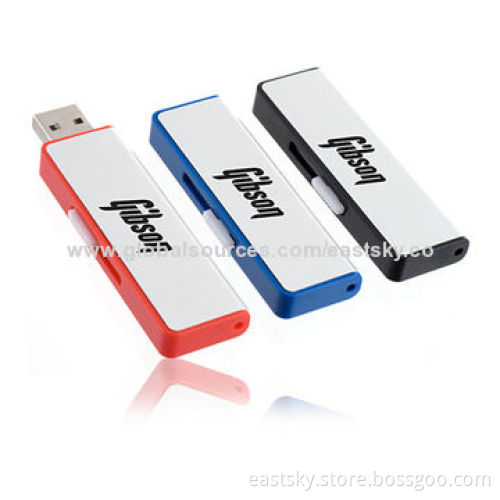 Promotional Slide USB Drive, Attractive for Bright Color, Elegant Appearance and Up to 32GB CapacityNew